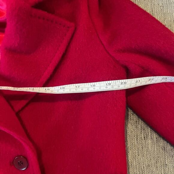Vintage Petite rice coat company.  Wool and Mohair red  pea coat. - Picture 11 of 11